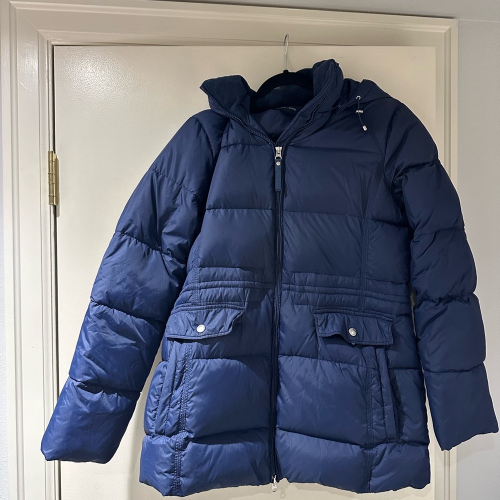 Blue Lands End Puffer Coat
